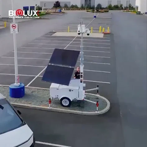 Solar Surveillance Tower for Parking Lots
