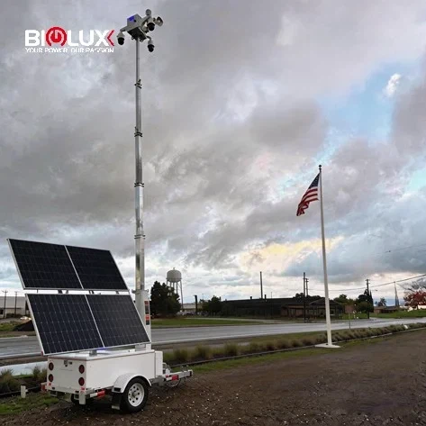 Heavy Duty Mobile CCTV Tower Solar Power Trailer for Traffic Control