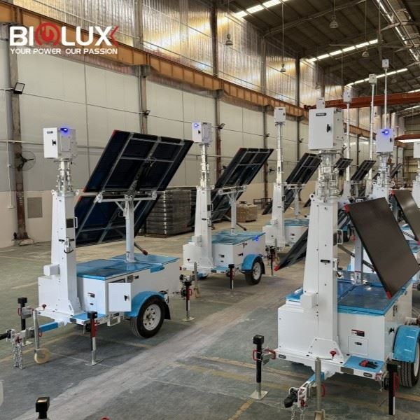 Mobile CCTV Trailer Security Monitoring Solar Trailer Portable CCTV Ssecurity Outdoor Use factory